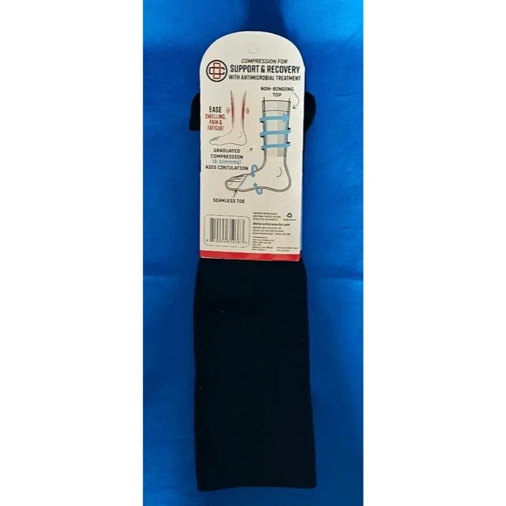 NWT (2 Pair) Doctors Choice Everyday Black Compression Socks Womens Sz 6-10 NEW
